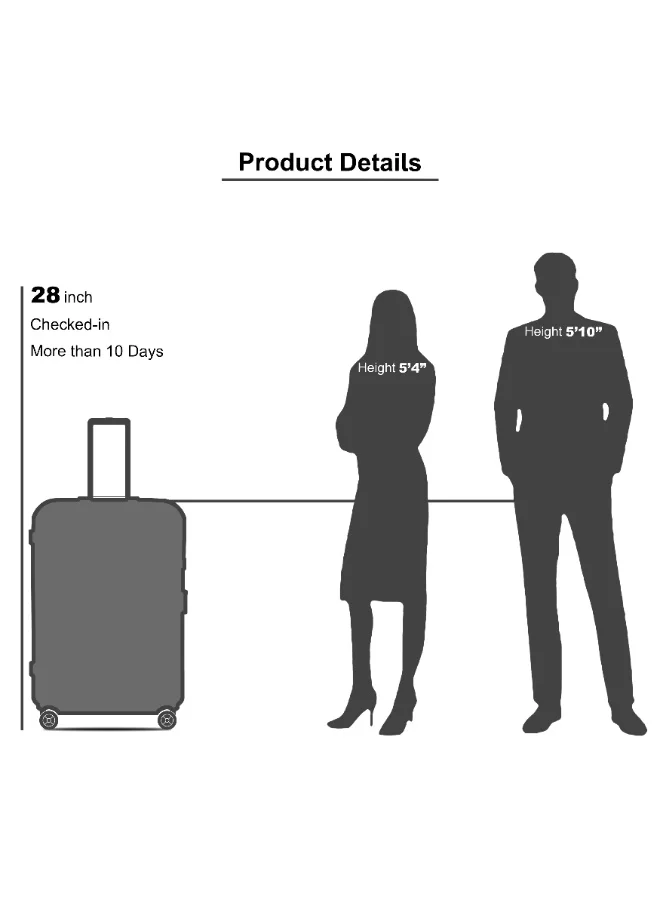 Senator Light Green hard case large checked luggage trolley for unisex abs lightweight 4 double wheeled suitcase with built in tsa type lock a5123 green  | Best Price UAE